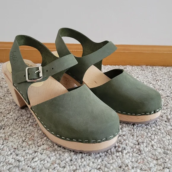 Olive Green Women's Clogs - Picture 1 of 9